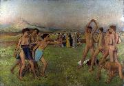 Edgar Degas Young Spartans exercising oil painting reproduction